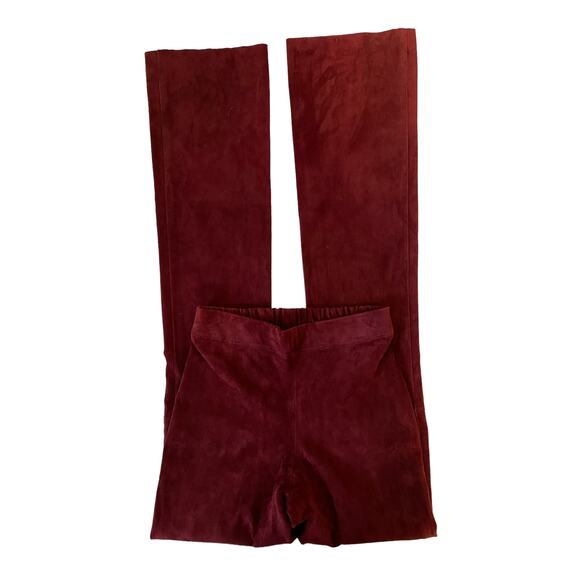 Joseph High Waist Straight Leg Maroon Suede Trouser Pants Size 40 - Picture 6 of 15